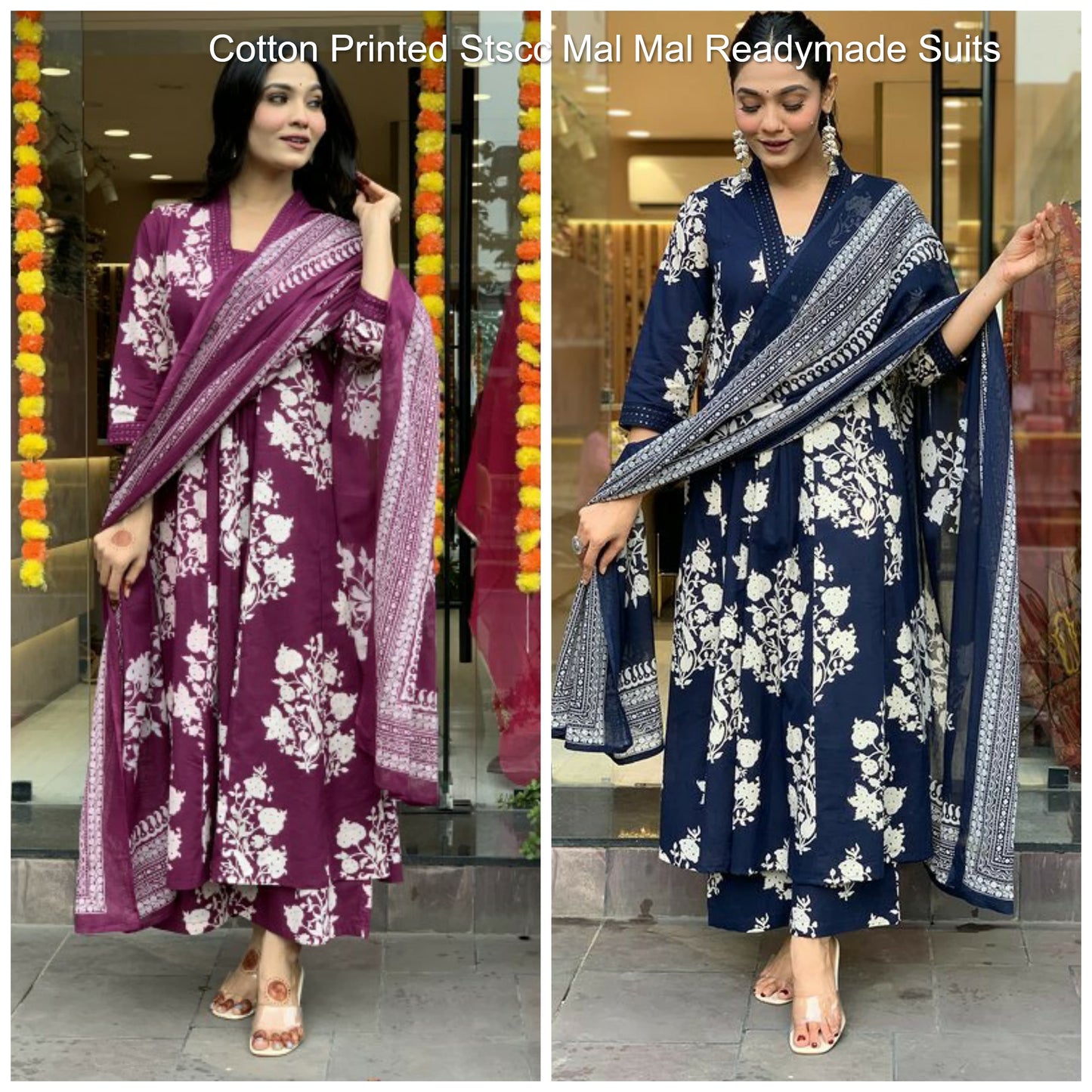 Cotton Printed Stscc Mal Mal Readymade Suits