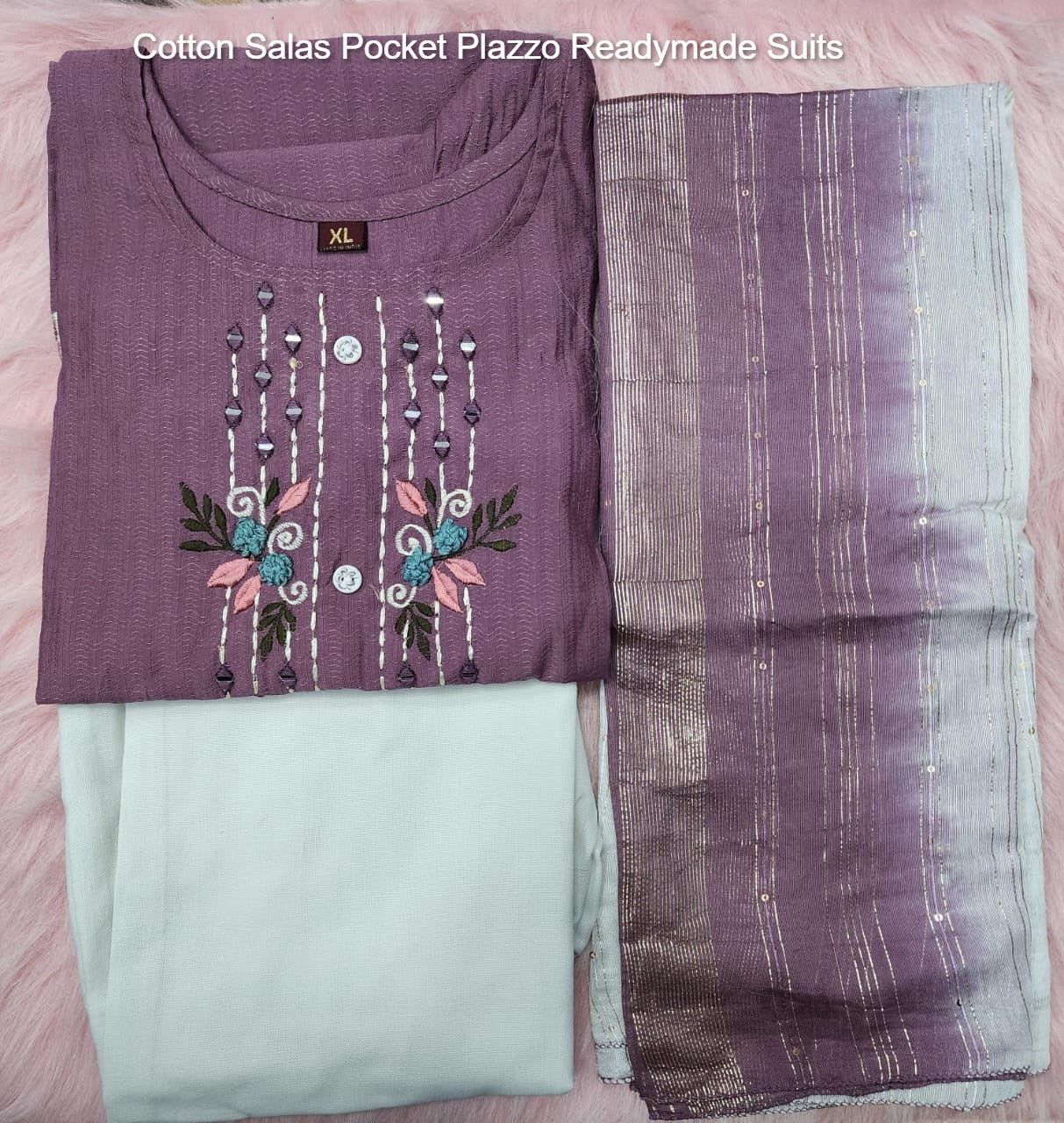 Cotton Salas Pocket Plazzo Readymade Suits