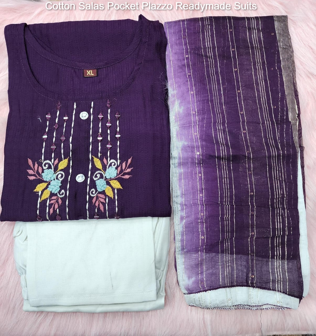 Cotton Salas Pocket Plazzo Readymade Suits