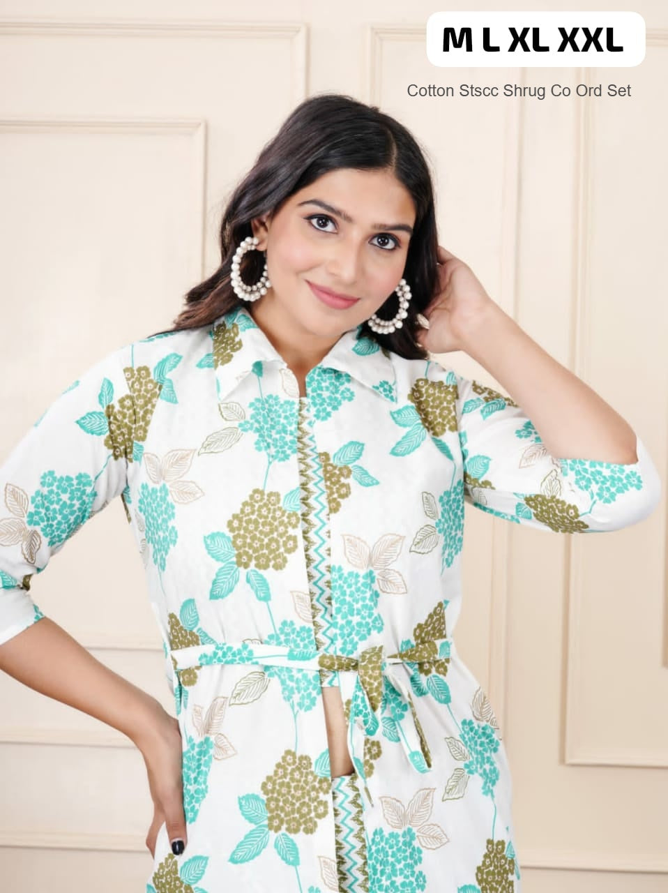 Cotton Stscc Shrug Co Ord Set
