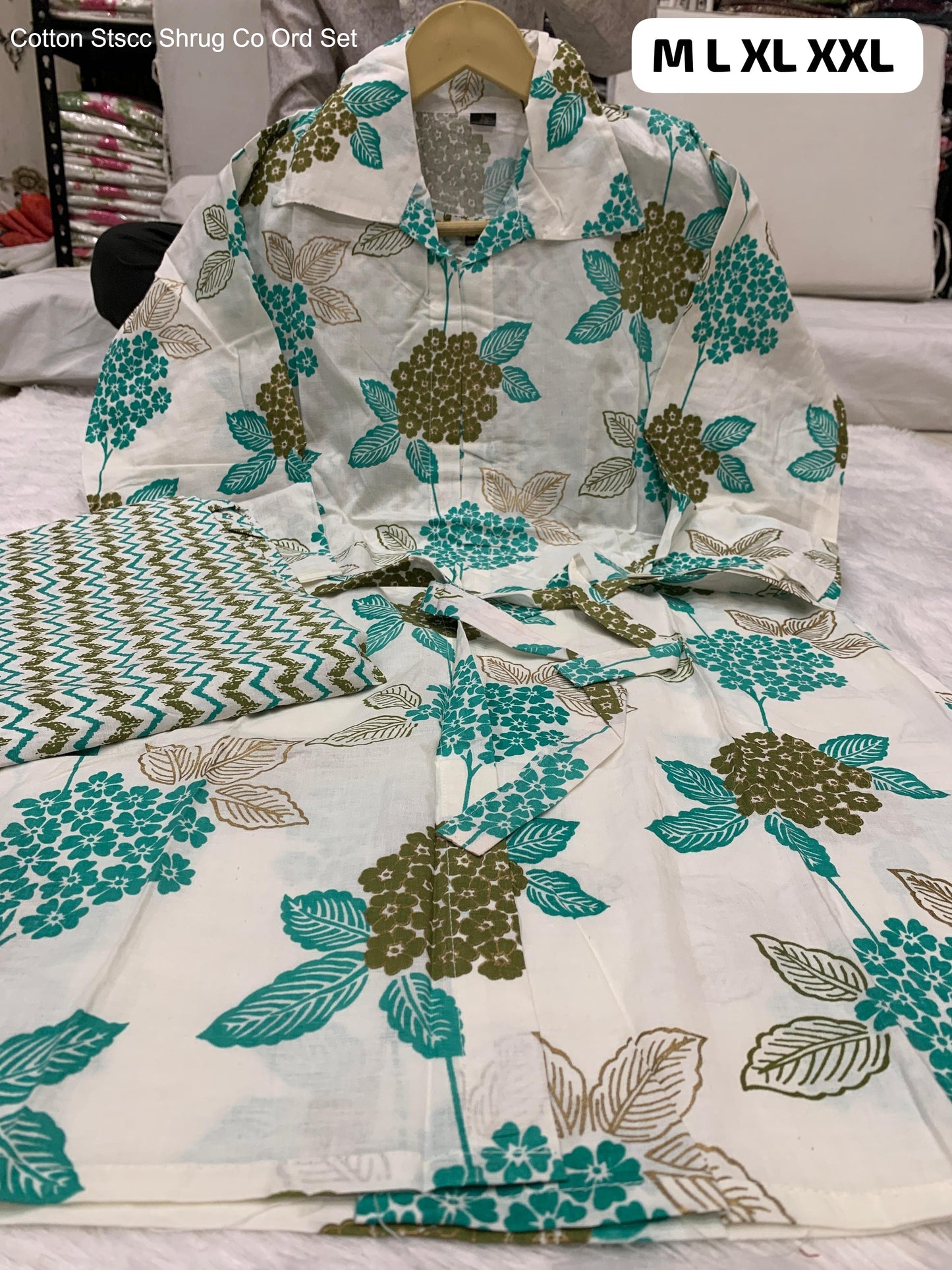 Cotton Stscc Shrug Co Ord Set