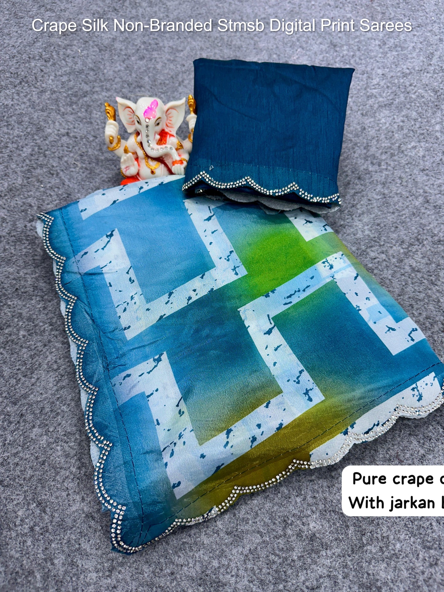 Crape Silk Non-Branded Stmsb Digital Print Sarees