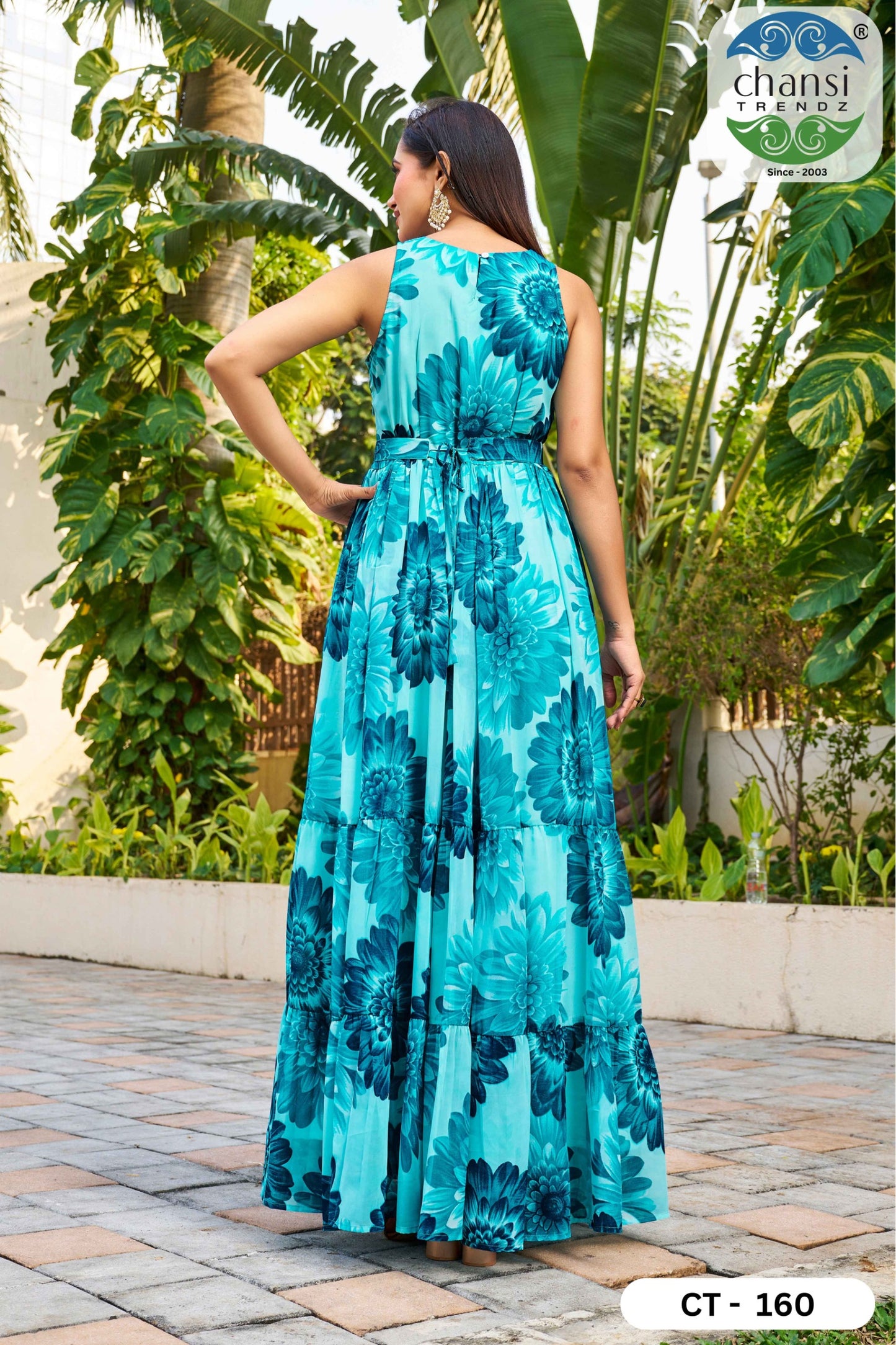 Ct-160 Elegance Chansi Trendz Georgette One Piece Gown