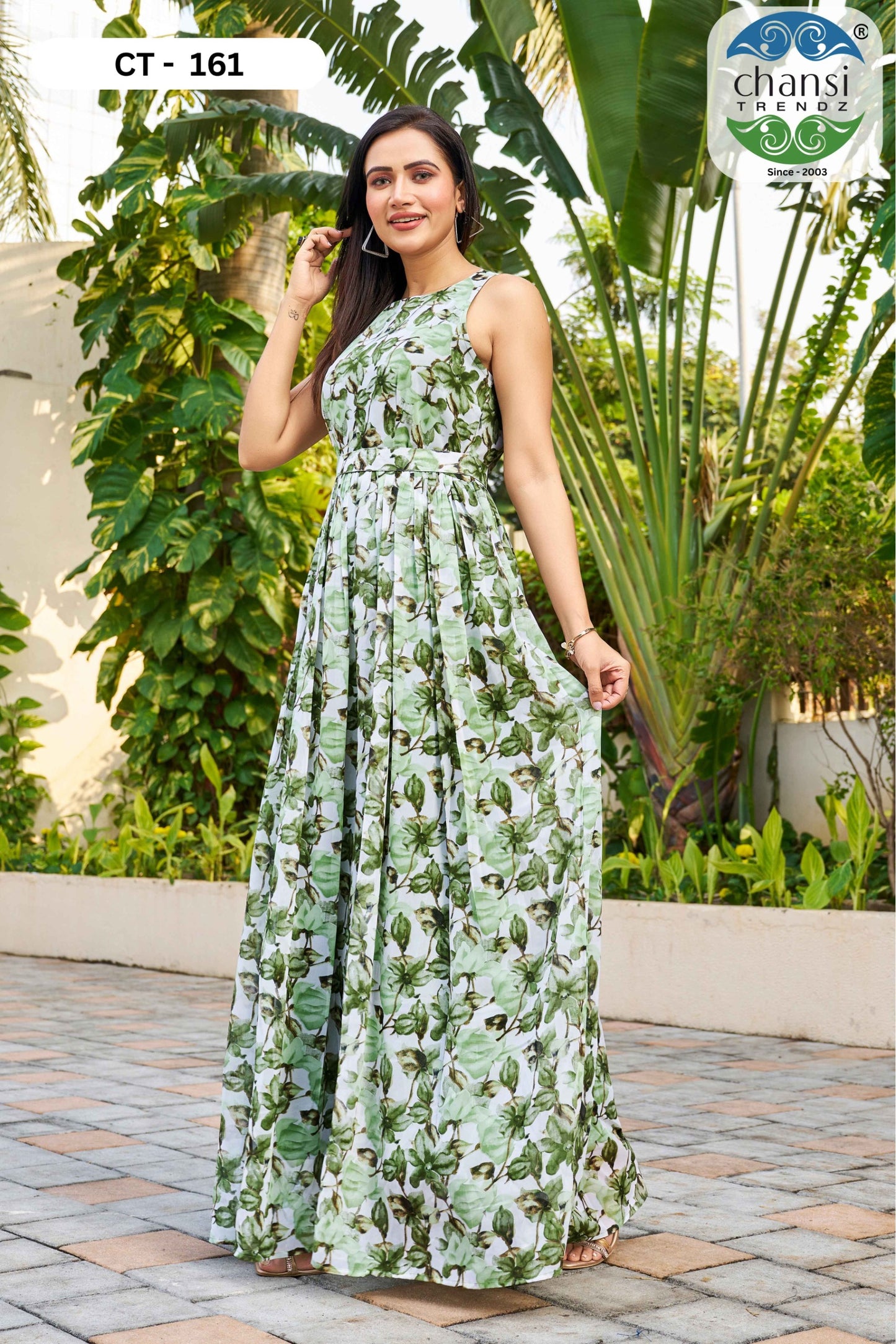 Ct-161 Elegance Chansi Trendz Georgette One Piece Gown