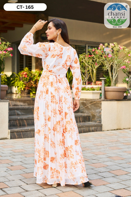 Ct-165 Inayya Chansi Trendz Georgette One Piece Gown