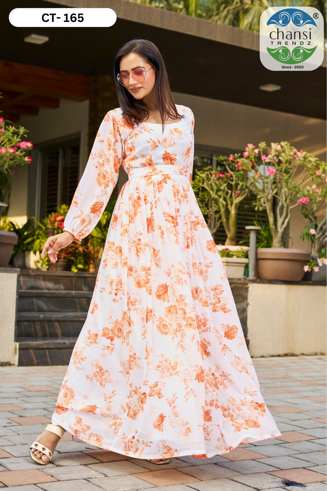 Ct-165 Inayya Chansi Trendz Georgette One Piece Gown