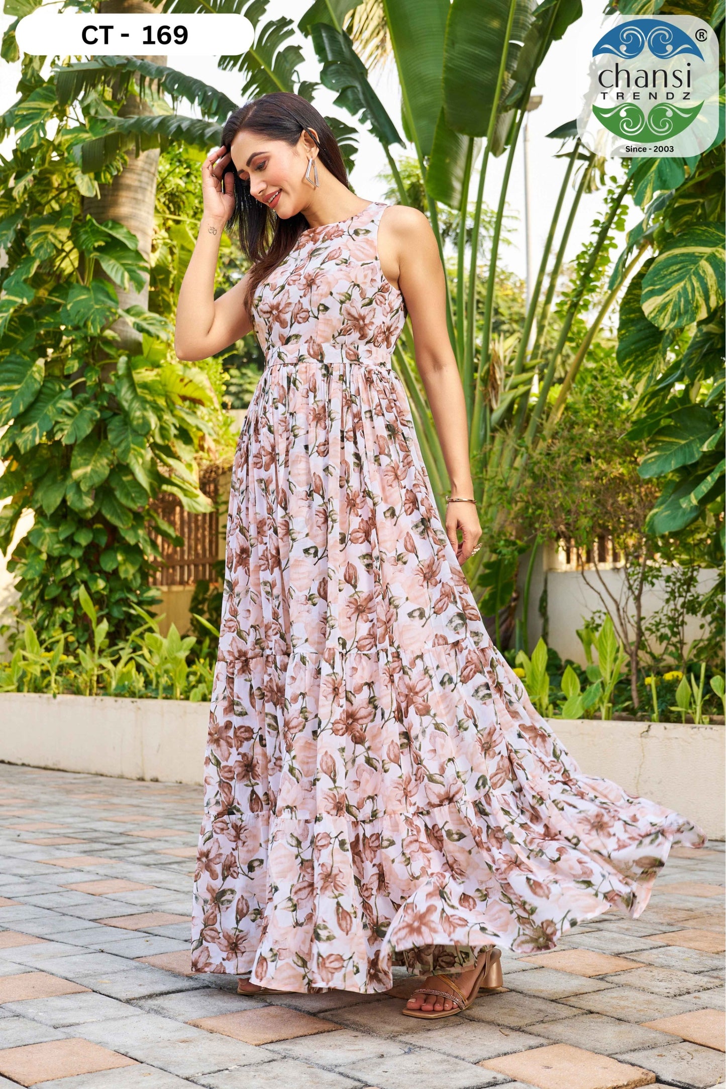 Ct-169 Elegance Chansi Trendz Georgette One Piece Gown