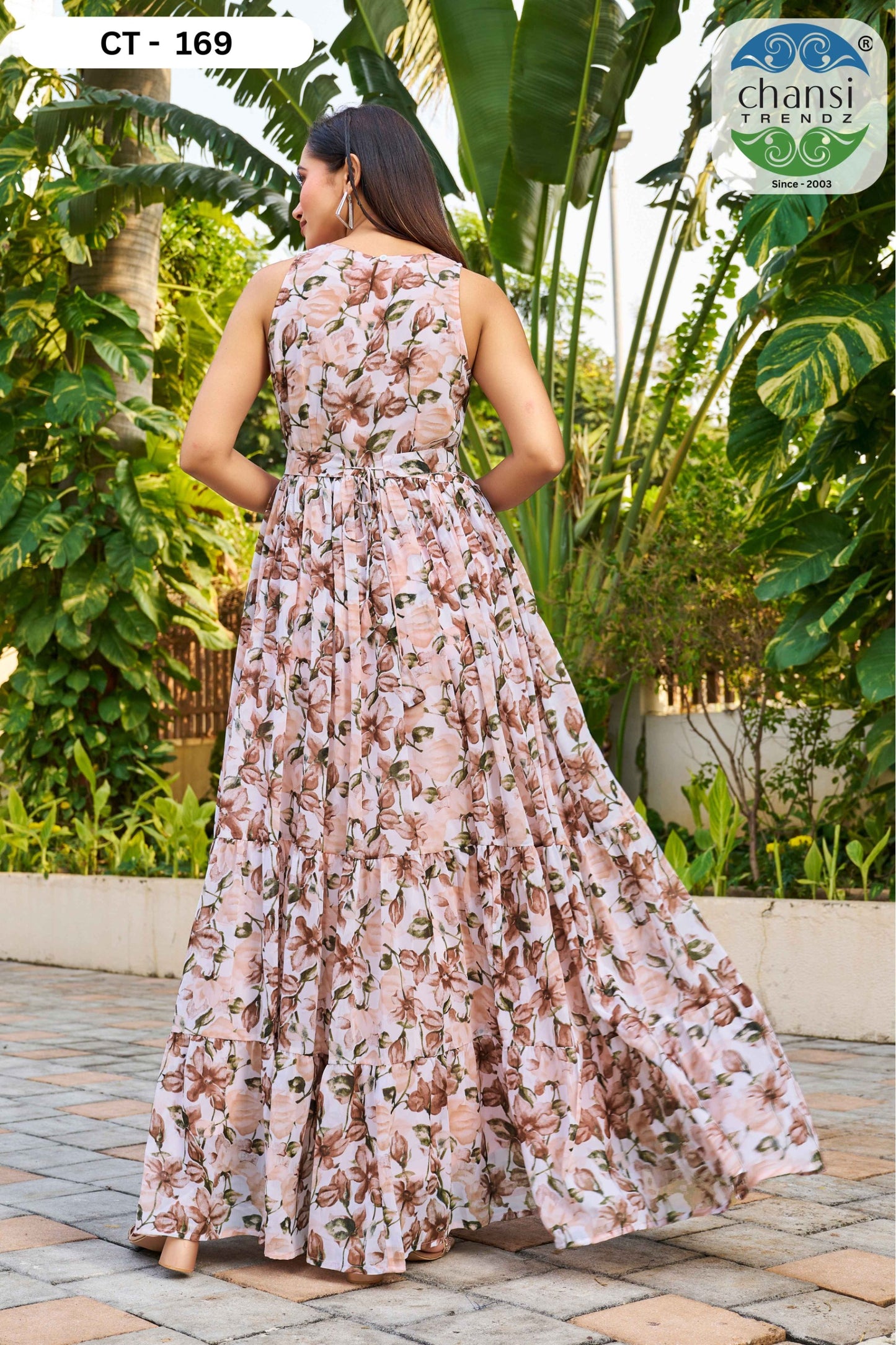 Ct-169 Elegance Chansi Trendz Georgette One Piece Gown