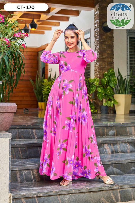 Ct-170 Inayya Chansi Trendz Georgette One Piece Gown