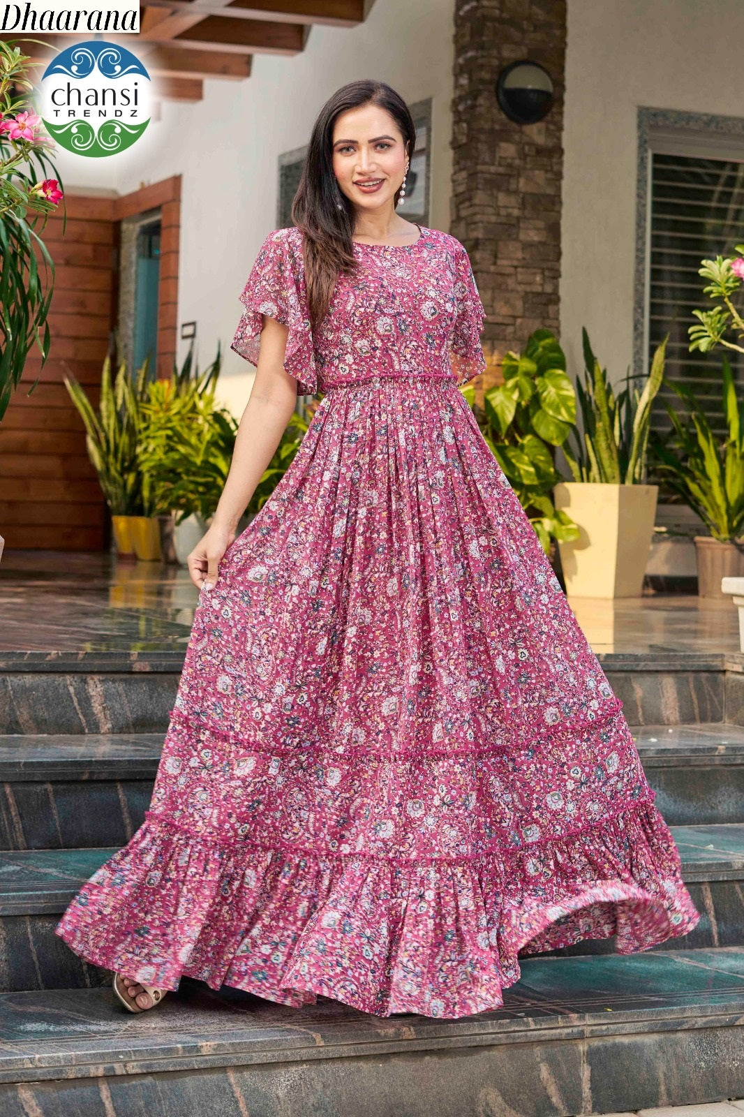 Ct-190 Dhaarana Chansi Trendz Georgette One Piece Gown