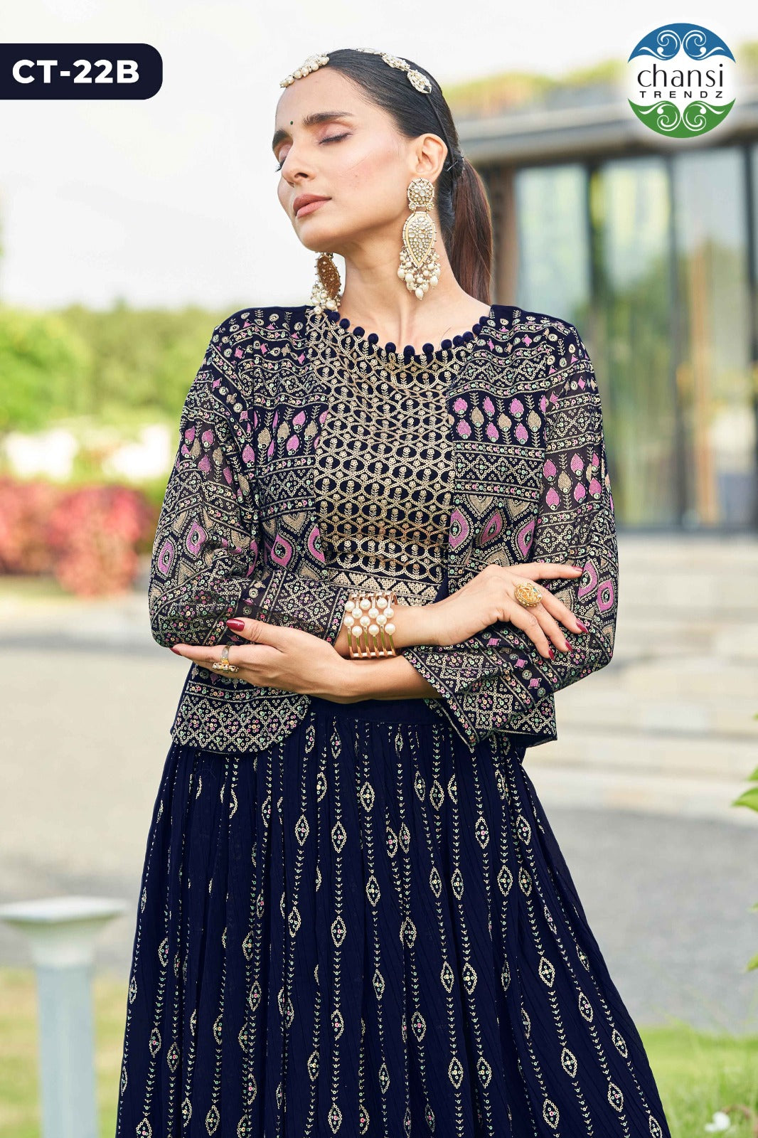 Ct-22B Aarna Chansi Trendz Georgette Koti Lehenga Choli