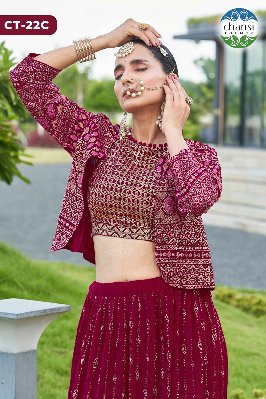 Ct-22C Aarna Chansi Trendz Georgette Koti Lehenga Choli