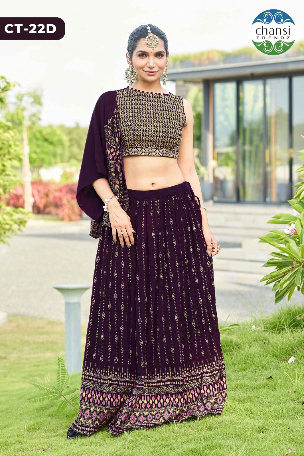 Ct-22D Aarna Chansi Trendz Georgette Koti Lehenga Choli