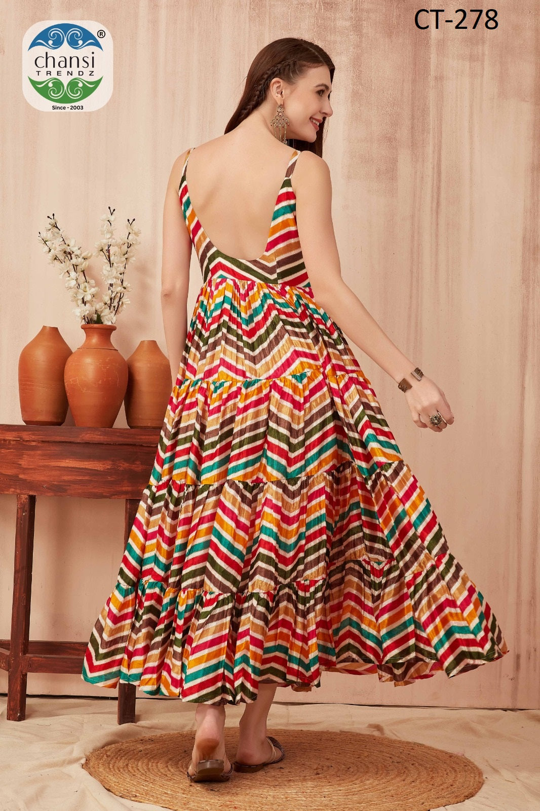 Ct-278 Chansi Trendz Silk Blend One Piece
