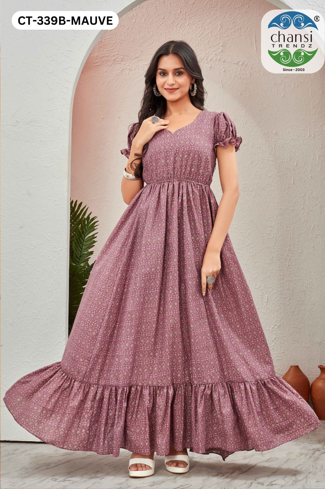 Ct-339B Chansi Trendz Cotton One Piece Gown