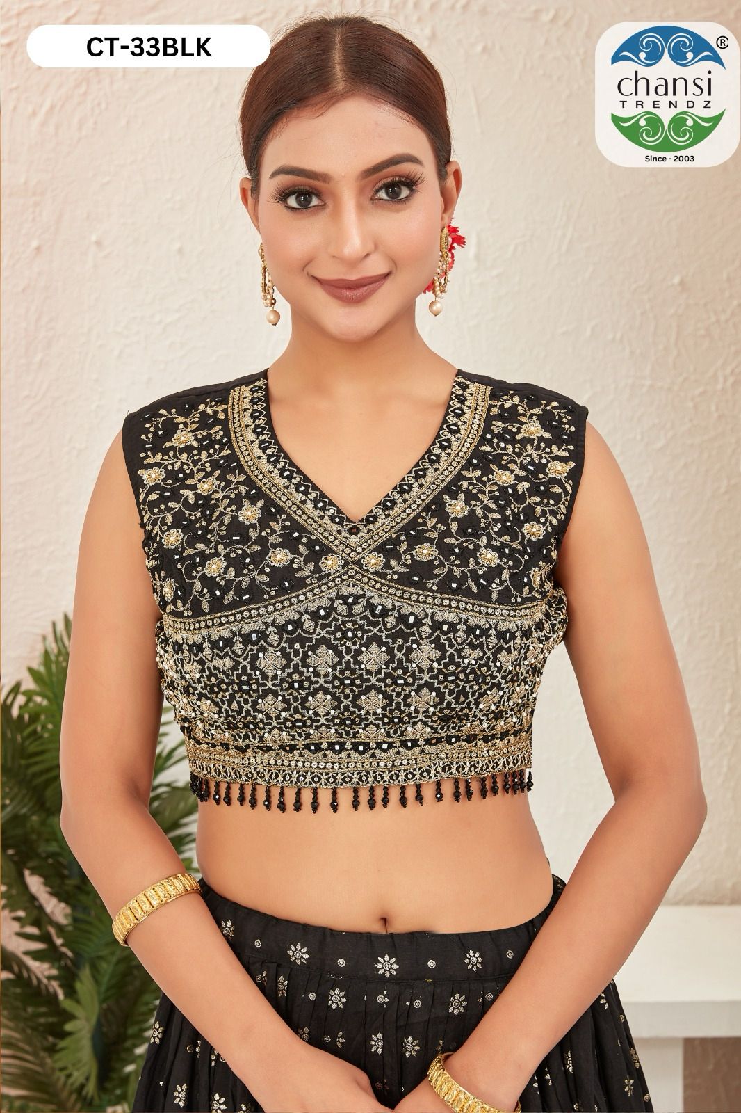 Ct-33 Black Chansi Trendz Jacquard Readymade Lehenga Choli