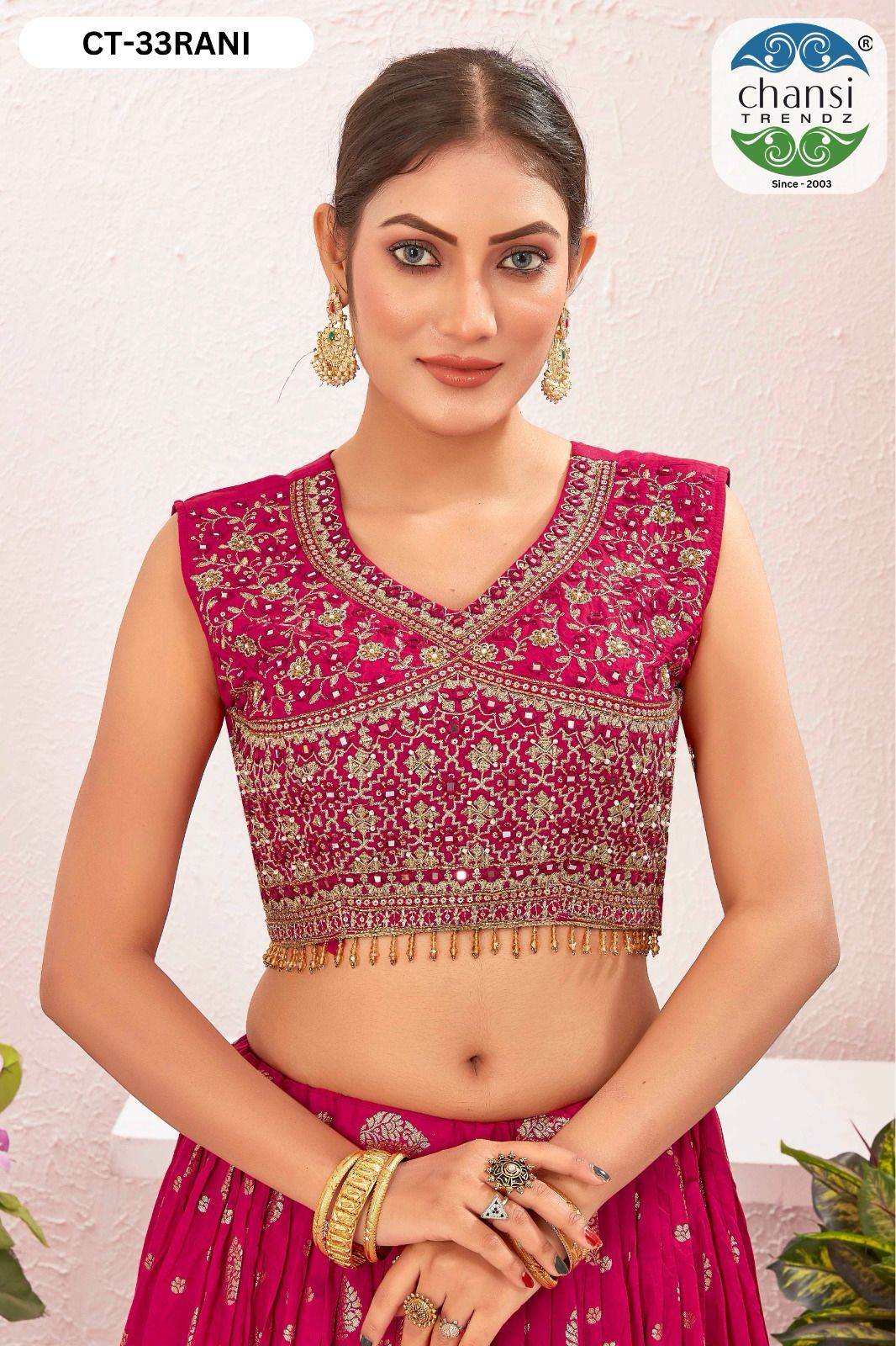Ct-33 Rani Chansi Trendz Jacquard Readymade Lehenga Choli