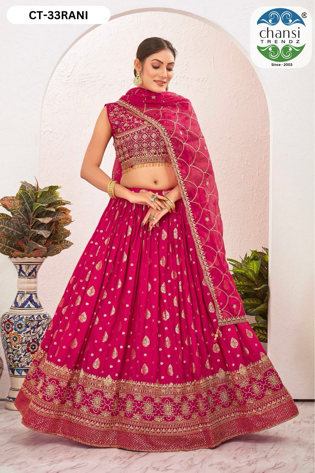 Ct-33 Rani Chansi Trendz Jacquard Readymade Lehenga Choli