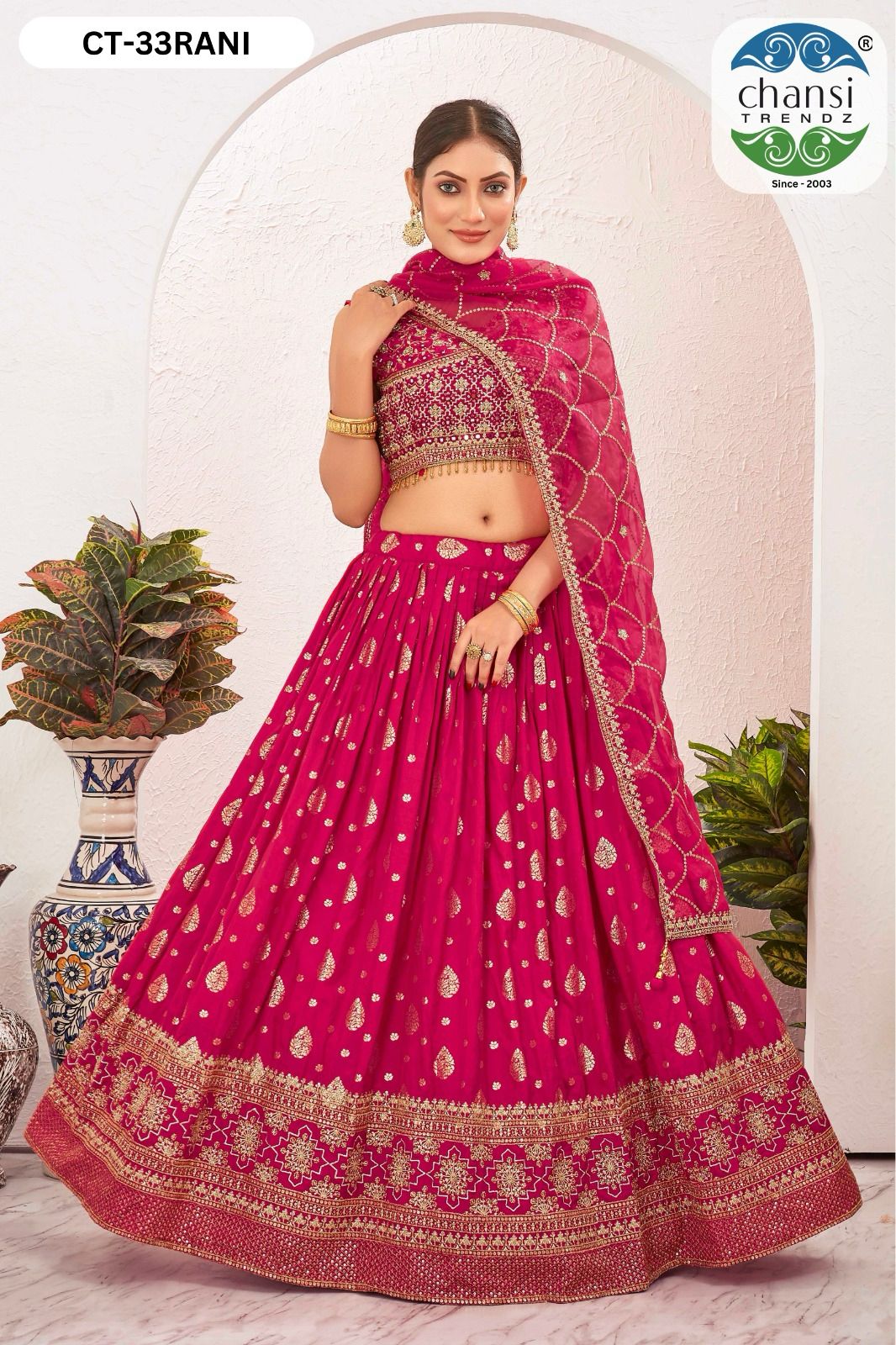 Ct-33 Rani Chansi Trendz Jacquard Readymade Lehenga Choli