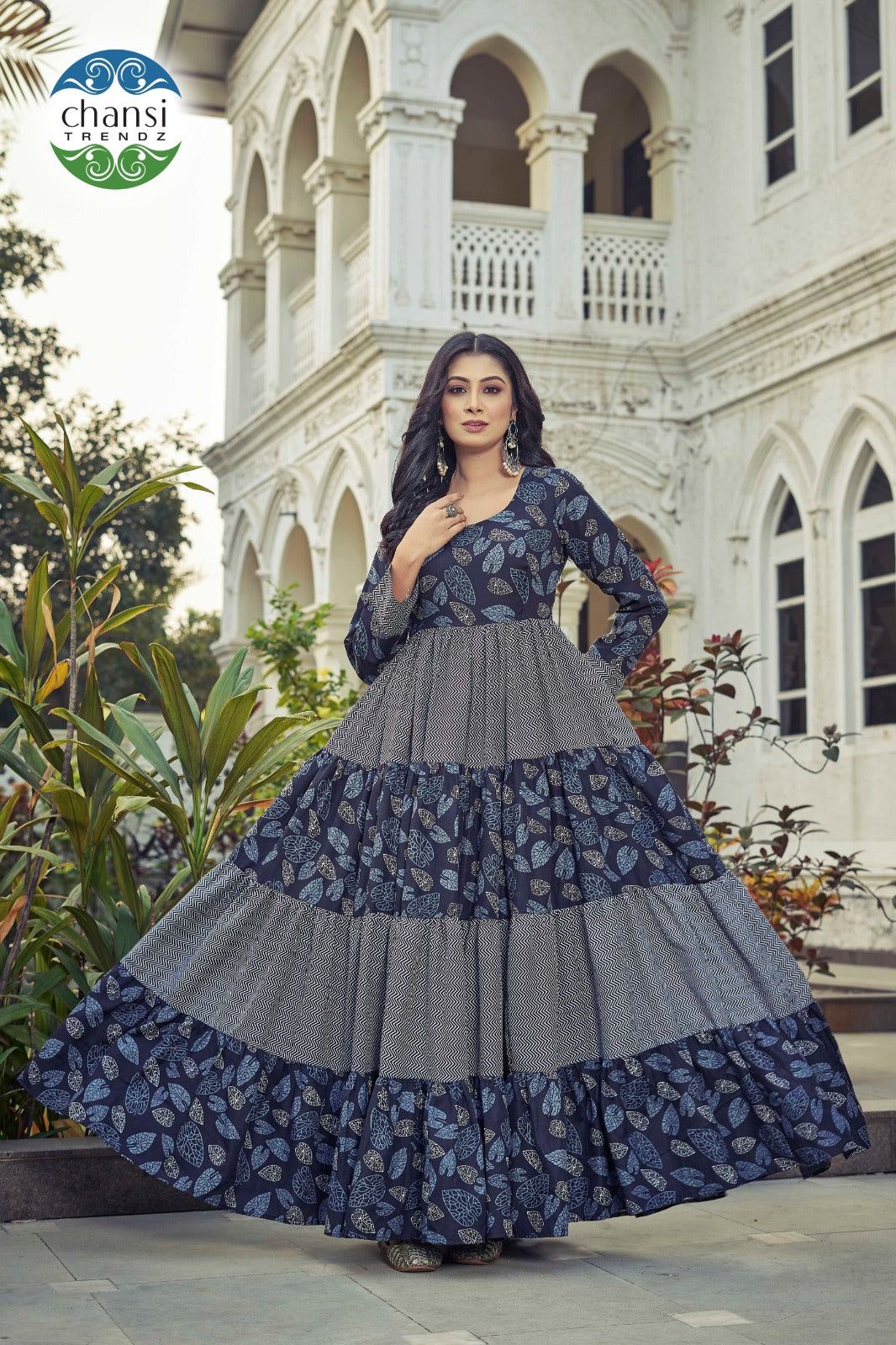 Ct-345 Indira Chansi Trendz Poly Cotton One Piece Gown