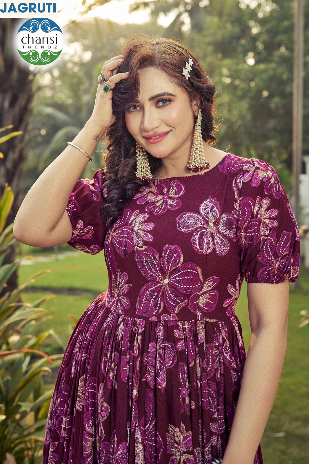 Ct-354 Jagruti Chansi Trendz Rayon One Piece Gown