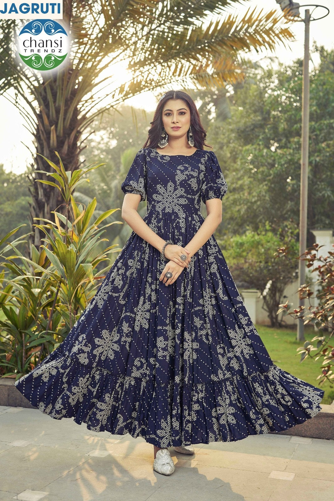 Ct-355 Jagruti Chansi Trendz Rayon One Piece Gown