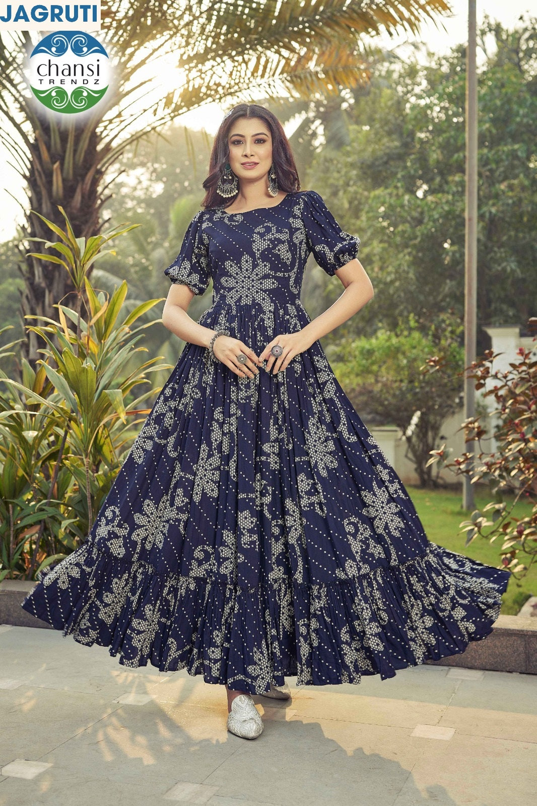 Ct-355 Jagruti Chansi Trendz Rayon One Piece Gown