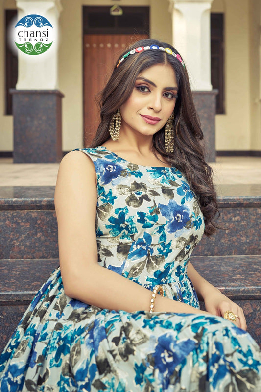 Ct-358 Kanti Chansi Trendz Rayon One Piece Gown