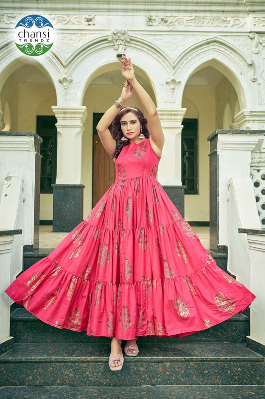 Ct-361 Kanti Chansi Trendz Rayon One Piece Gown