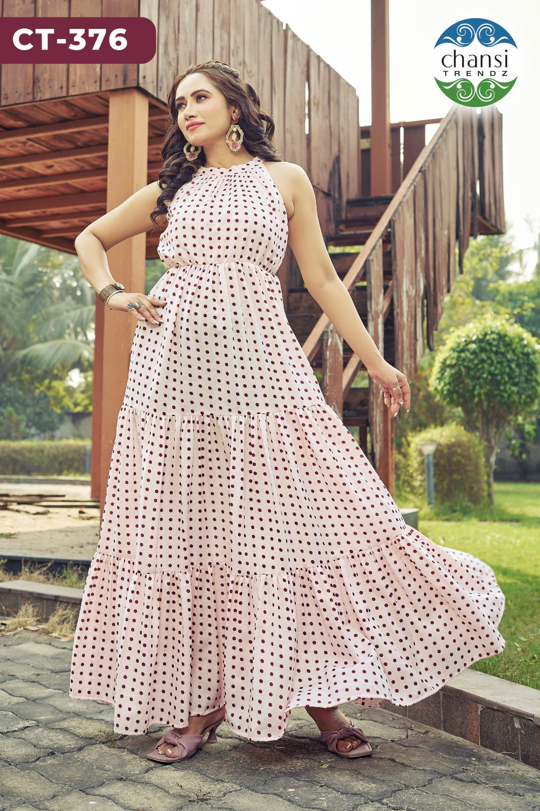 Ct-376 Chansi Trendz Poly Cotton One Piece Gown