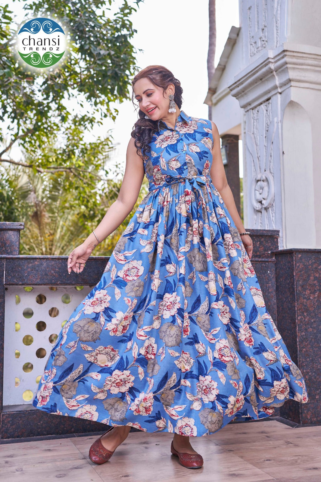 Ct-378 Kamala Chansi Trendz Poly Cotton One Piece Gown