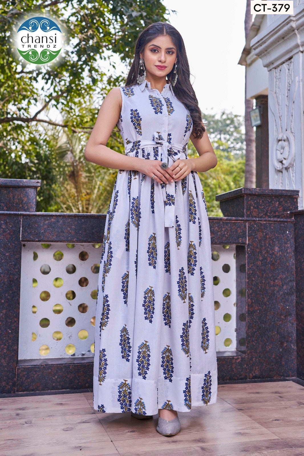 Ct-379 Kamala Chansi Trendz Poly Cotton One Piece Gown