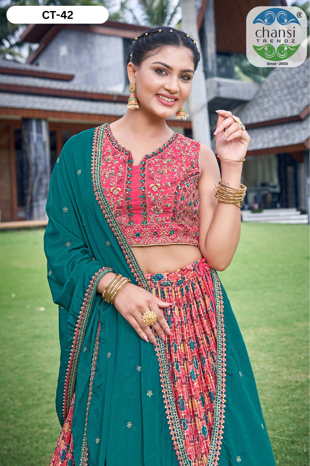 Ct-42 Chansi Trendz Chinon Readymade Lehenga Choli