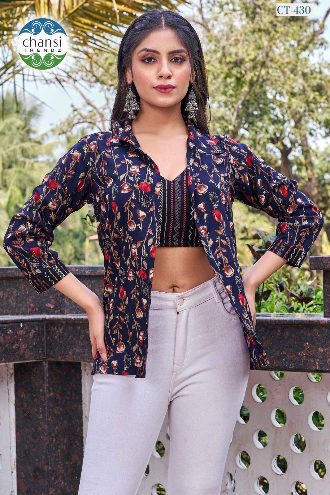 Ct-430 Mahavidya Chansi Trendz Rayon Crop Top Shirt