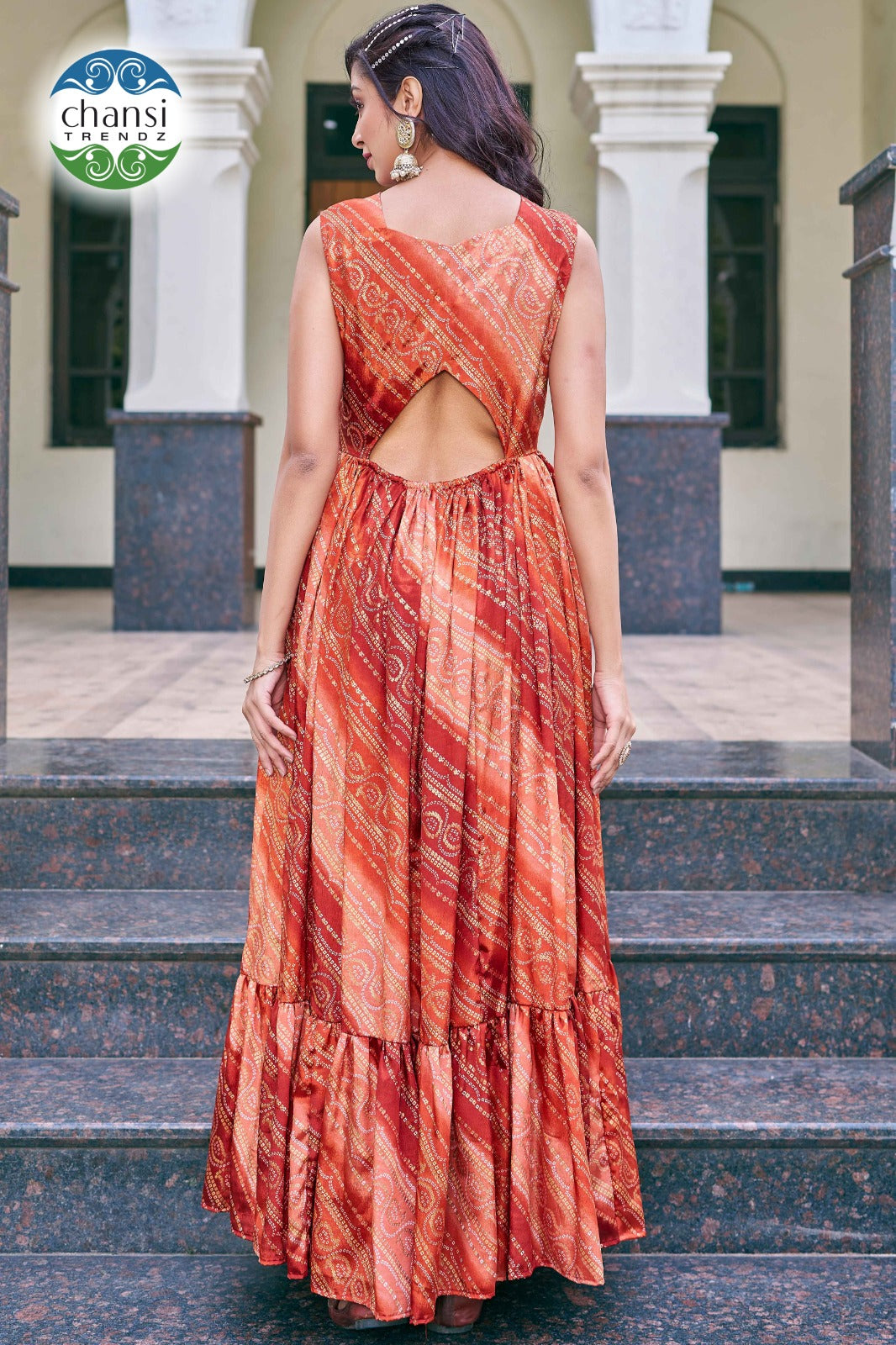 Ct-444 Maya Chansi Trendz Chinon One Piece Gown