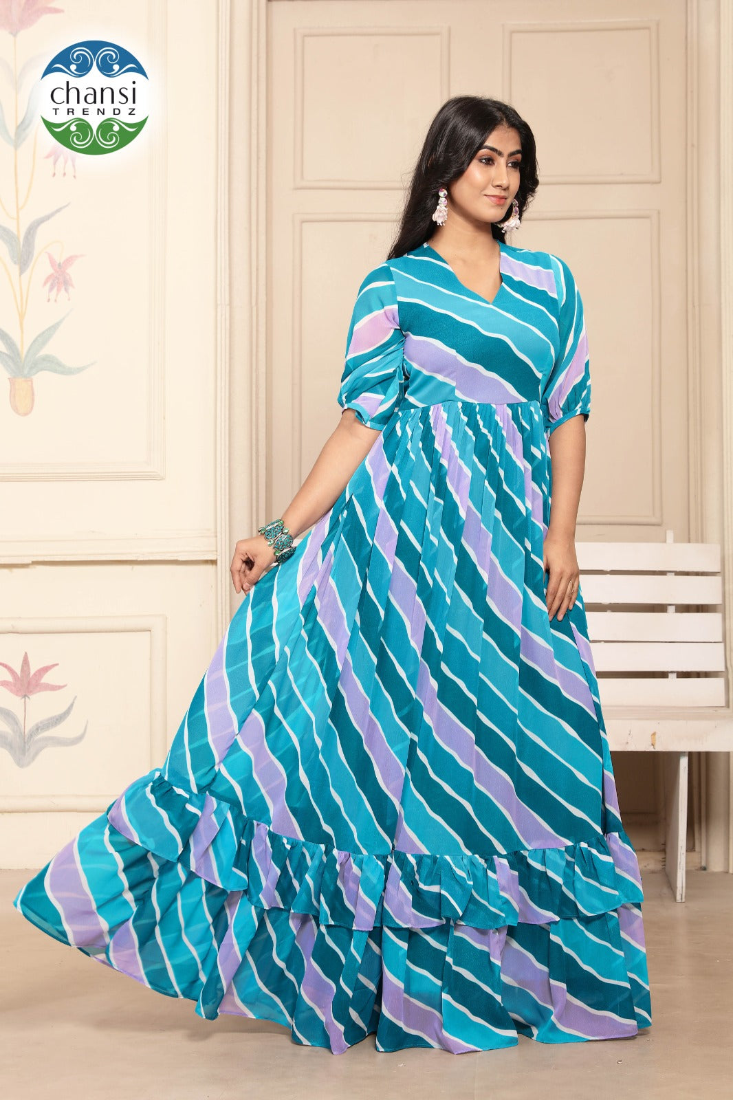 Ct-448 Khilaa Chansi Trendz Georgette One Piece Gown