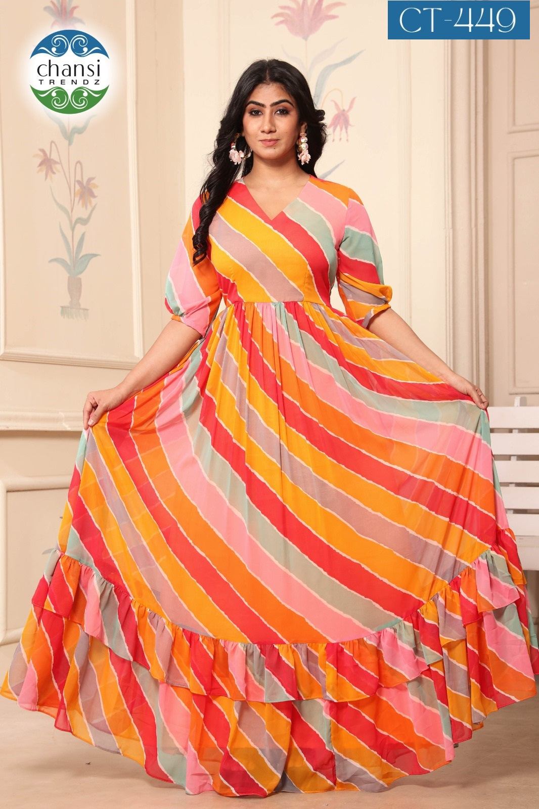 Ct-449 Khilaa Chansi Trendz Georgette One Piece Gown