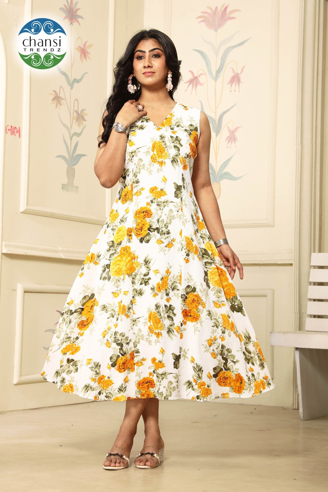 Ct-452 Maulasri Chansi Trendz Polyster One Piece