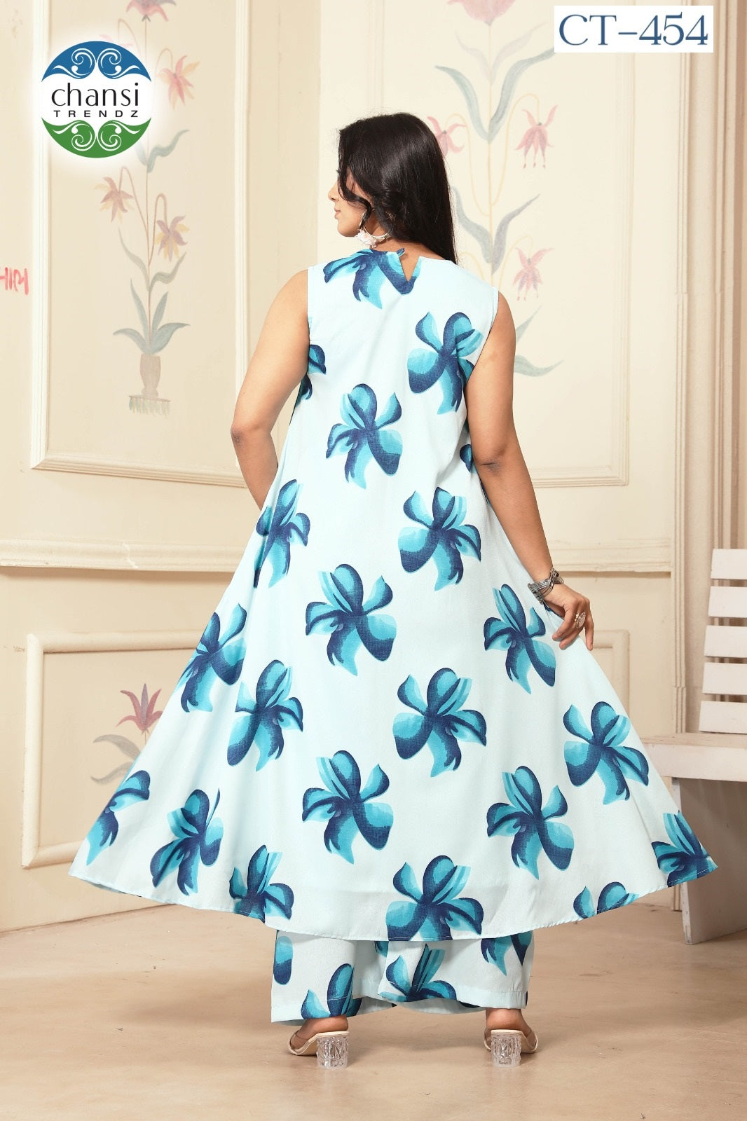 Ct-454 Laksmika Chansi Trendz Polyster Kurti Plazzo Set