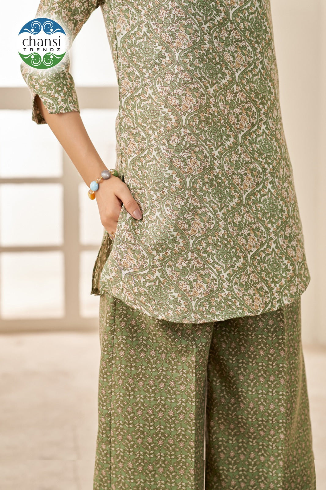 Ct-462 Laksmitva Chansi Trendz Poly Cotton Kurti Plazzo Set