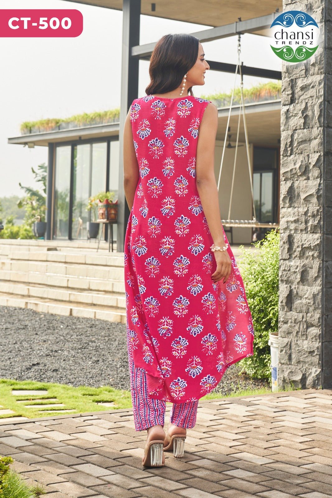 Ct-500 Sarvamangala Chansi Trendz Cotton Kurti Pant Set