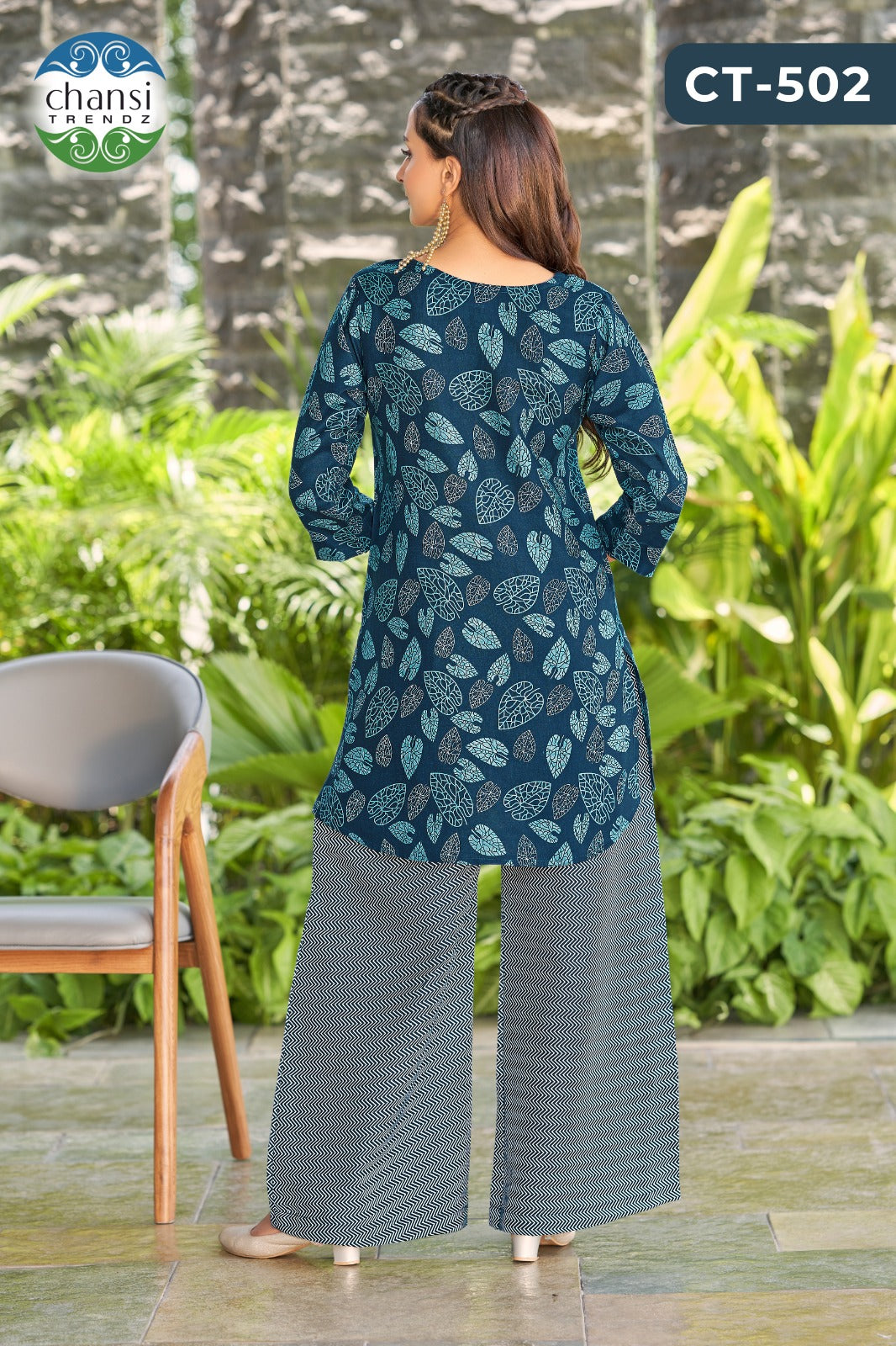 Ct-502 Riddhi Chansi Trendz Poly Cotton Top Bottom Set