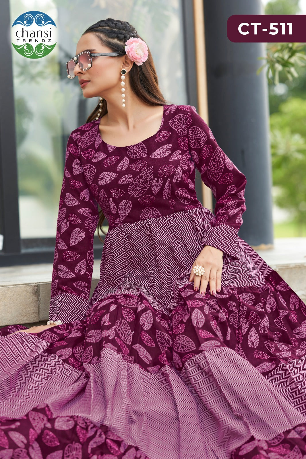 Ct-511 Sananda Chansi Trendz Rayon One Piece Gown