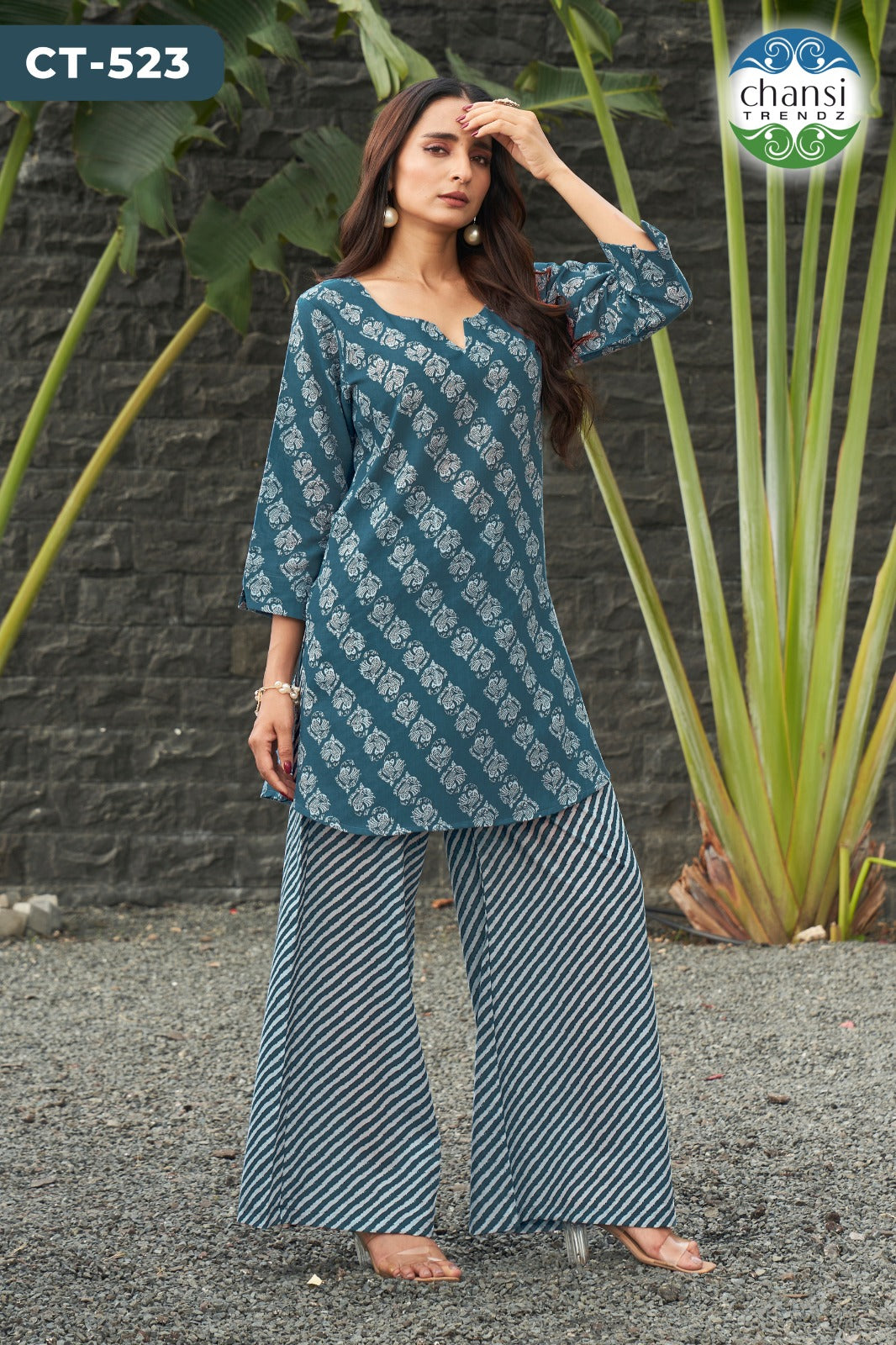 Ct-523 Siddhalakshmi Chansi Trendz Poly Cotton Co Ord Set