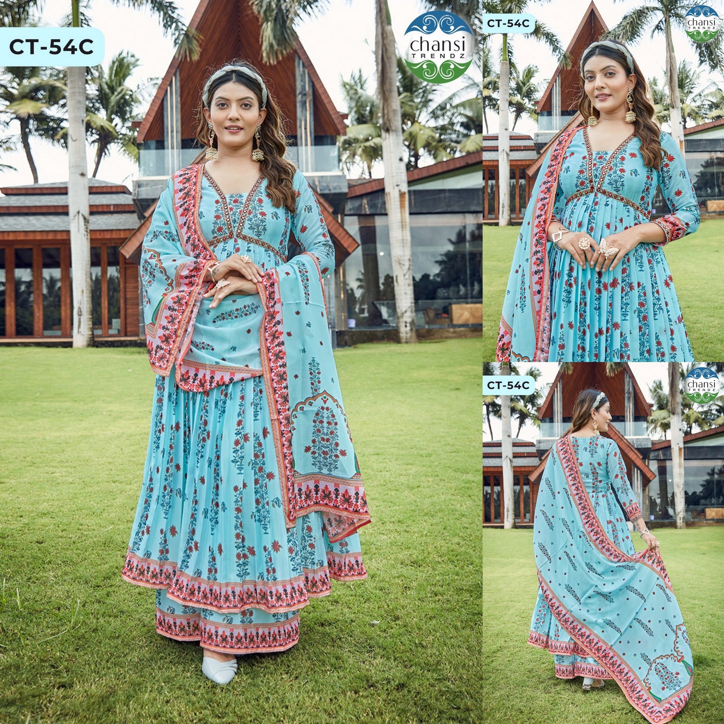 Ct-54-C Ameyaa Chansi Trendz Silk Blend Readymade Suits