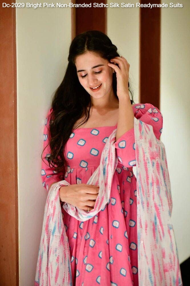 Dc-2029 Bright Pink Non-Branded Stdhc Silk Satin Readymade Suits