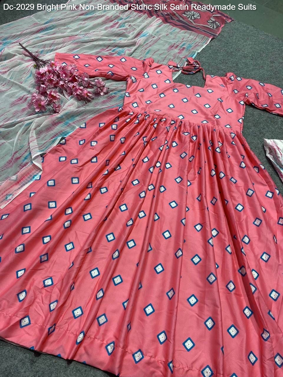 Dc-2029 Bright Pink Non-Branded Stdhc Silk Satin Readymade Suits