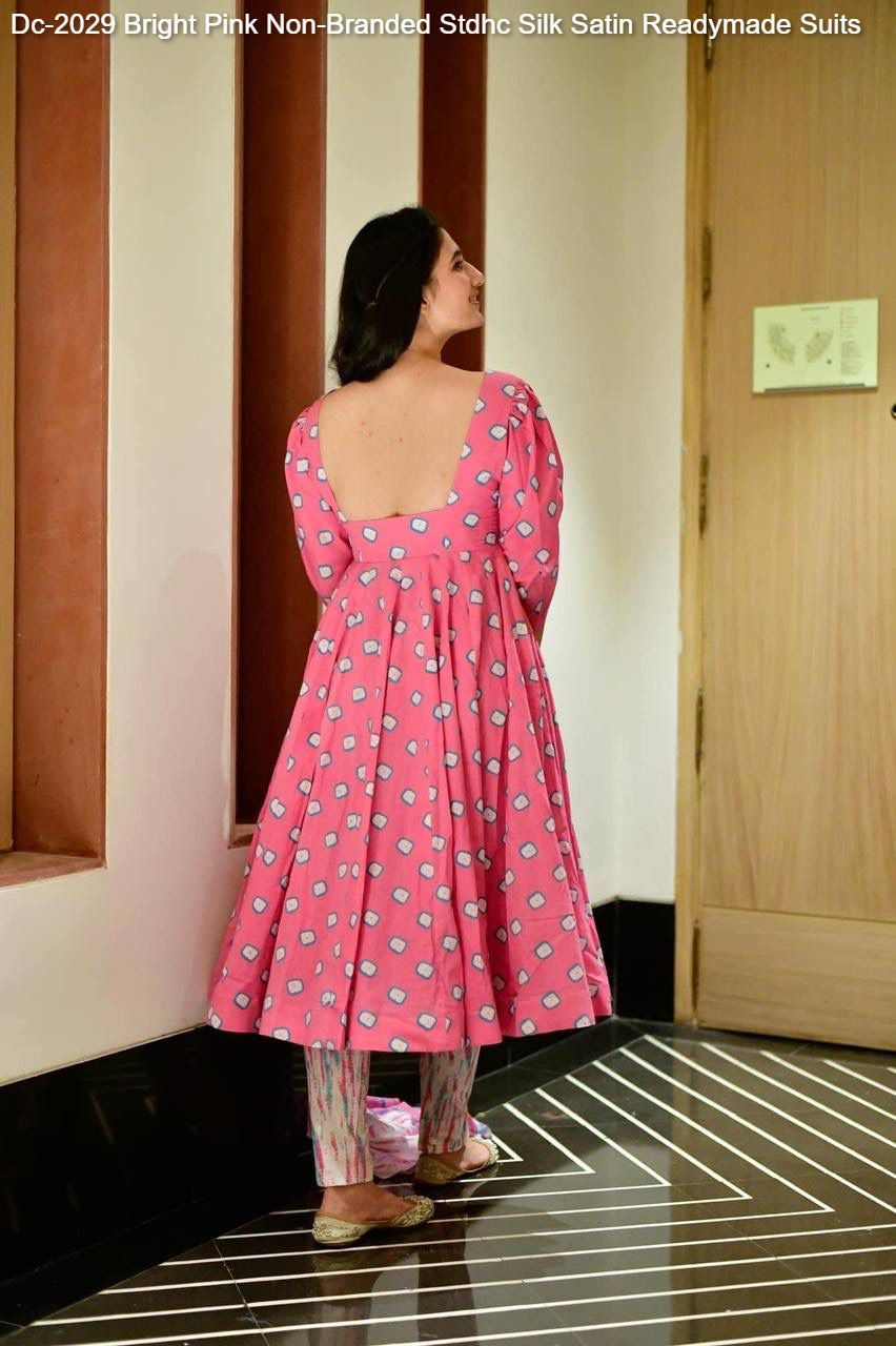 Dc-2029 Bright Pink Non-Branded Stdhc Silk Satin Readymade Suits