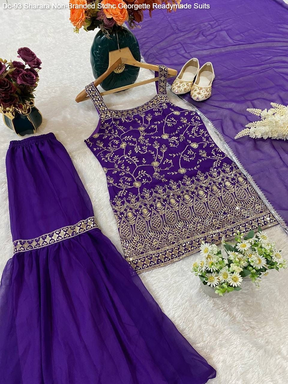 Dc-93 Sharara Non-Branded Stdhc Georgette Readymade Suits