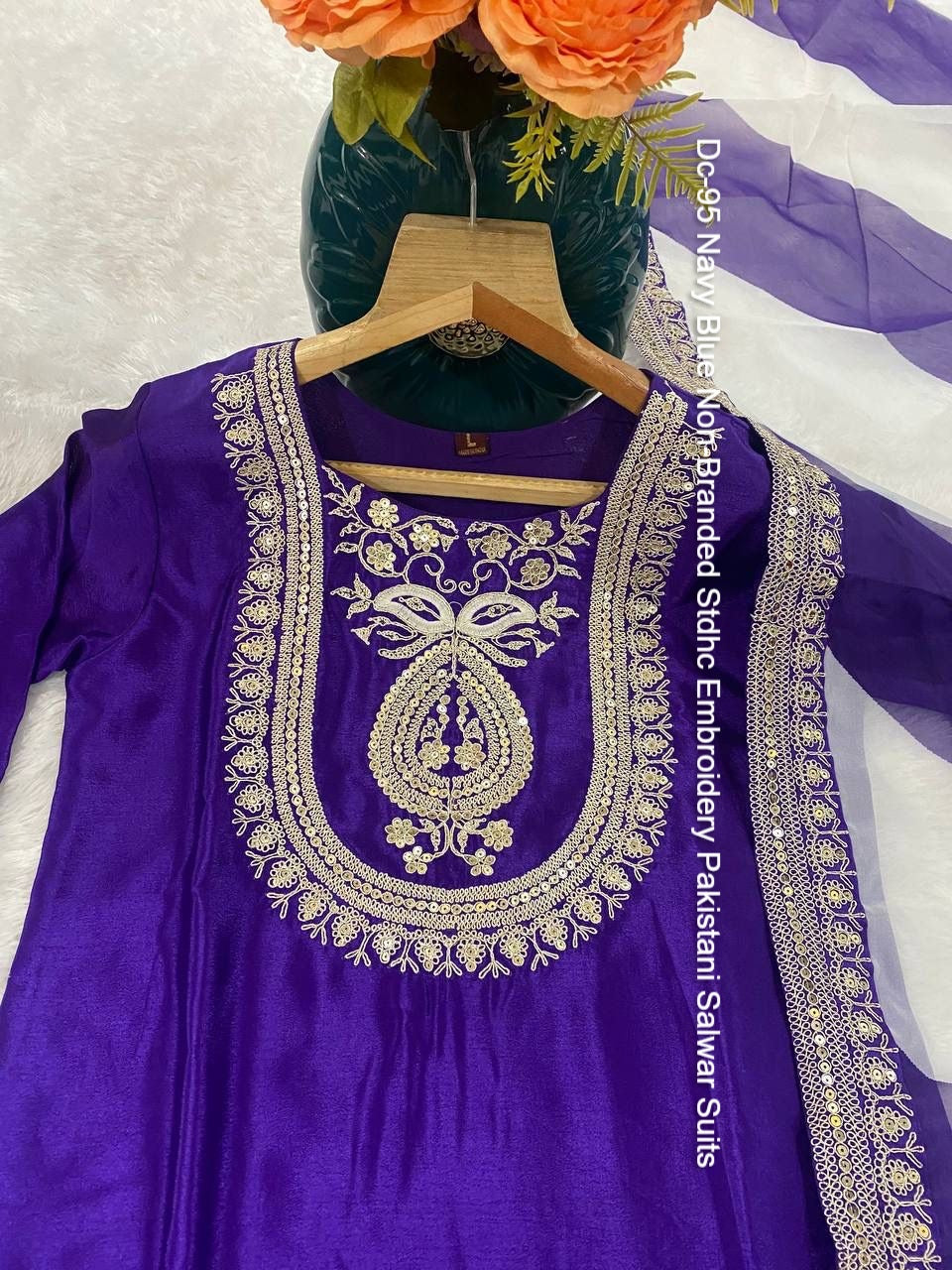 Dc-95 Navy Blue Non-Branded Stdhc Embroidery Pakistani Salwar Suits
